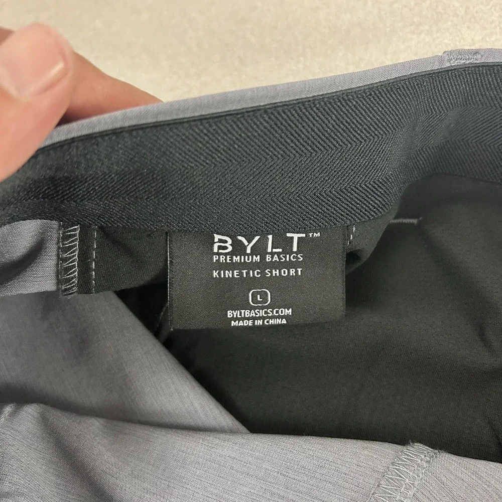 BYLT Kinetic Shorts Mens Large Gray Stretch Zipper Pocket Performance Golf